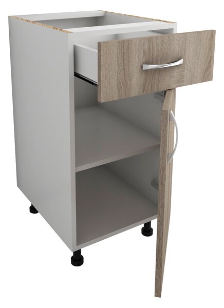 Corp haaus Karo, 1 Sertar, 1 Usa, Stejar Sonoma Inchis/Alb, 40 x 50 x 80 cm