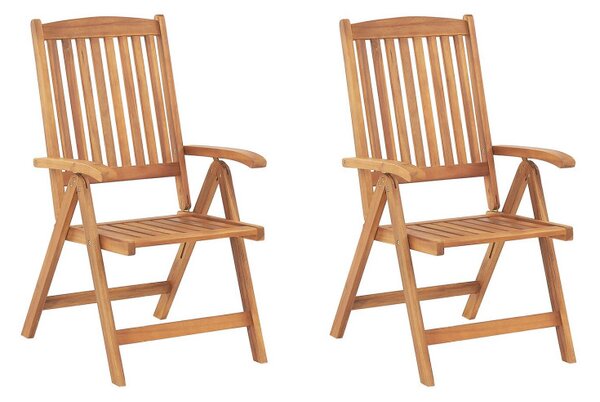 Set de 2 scaune pliabile de gradina Java, maro, 54 x 69 x 105 cm