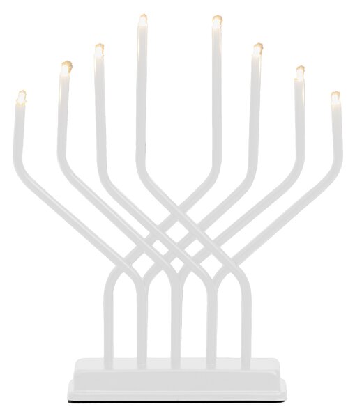 Candelă adventistă LED, 8 lumini, 32 x 27 cm, albă