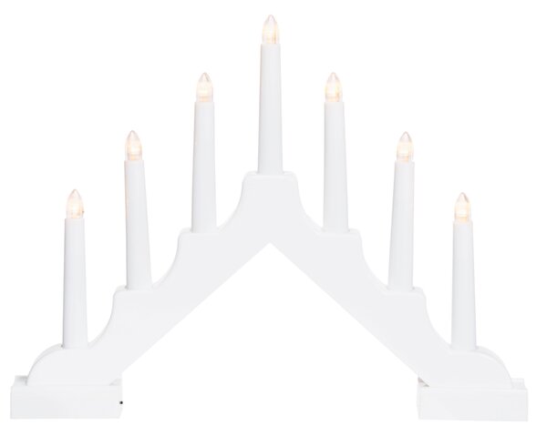 Candelă adventistă LED, 7 lumini, 29 cm, albă