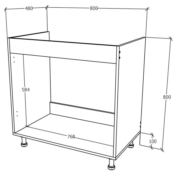 Corp haaus Karo, 2 Usi, Antracit/Alb, 80 x 50 x 80 cm