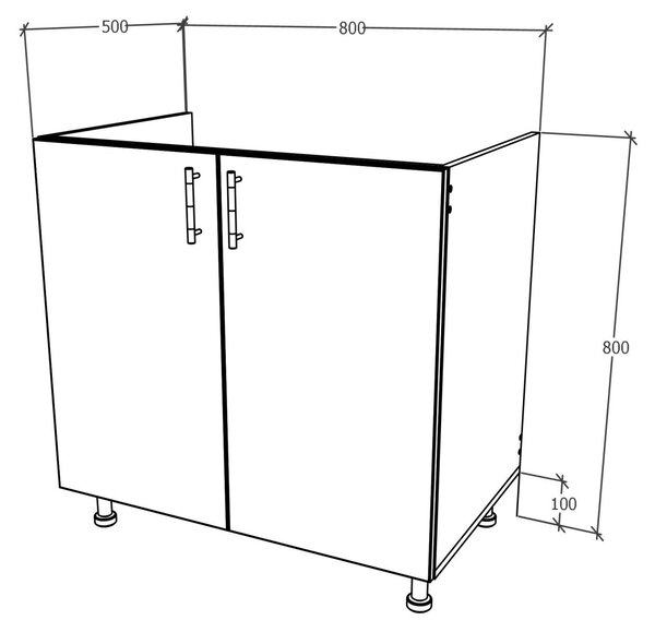 Corp haaus Karo, 2 Usi, Antracit/Alb, 80 x 50 x 80 cm