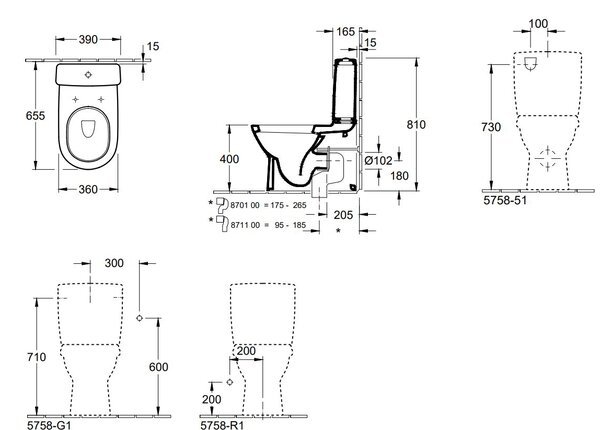 Villeroy & Boch O.Novo compact wc alb 565810R1