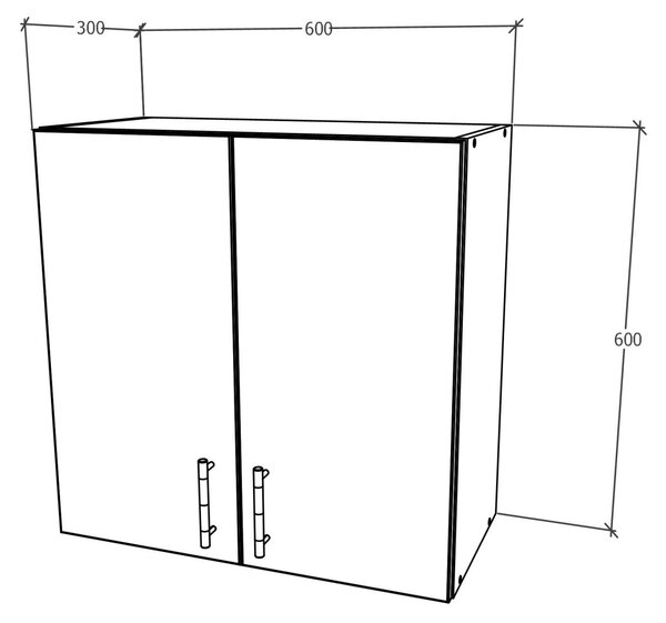 Corp haaus Karo, 2 Usi, Stejar Sonoma Inchis/Alb, 60 x 30 x 60 cm