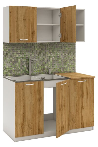Set haaus Ara, Stejar Wotan/Alb, L 120 cm