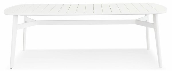 Masa de gradina Arcovio, metal, alb, 74 x 220 x 100 cm