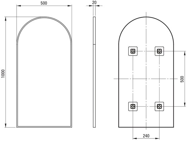 Deante Silia oglindă 50x100 cm auriu ADI_R851