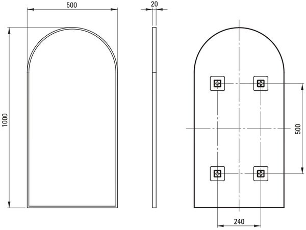 Deante Silia oglindă 50x100 cm negru ADI_N851
