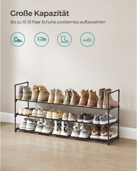 Raft pentru pantofi Songmics Gri 116x30x55 cm