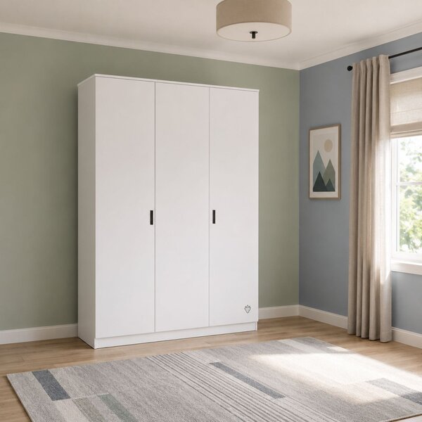 Dulap cu 3 usi Colectia White, 137x53x197 cm