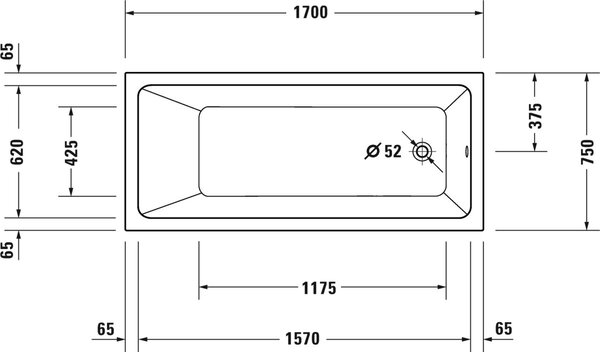 Duravit No. 1 cada dreptunghiulară 170x75 cm alb 700490000000000