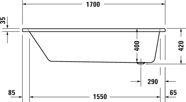 Duravit No. 1 cada dreptunghiulară 170x75 cm alb 700490000000000