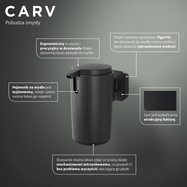 Tiger Carv dozator săpun 175 ml negru 800252