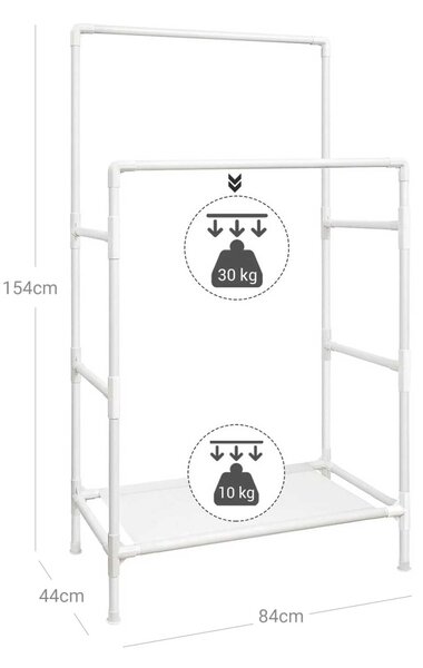 Suport pentru haine, Songmics, 70 kg, RDR01WT , Alb