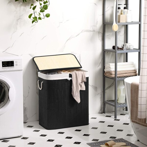 Cos de rufe Songmics Negru 51.5x31.5x61.5 cm
