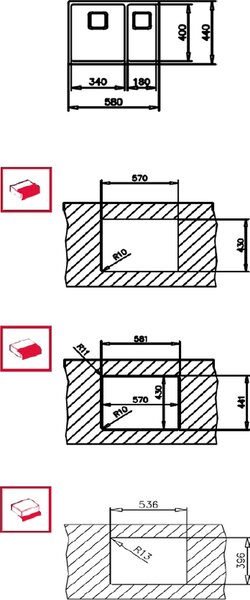 Teka Flexlinea chiuveta din otel 58x44 cm oţel 115030010
