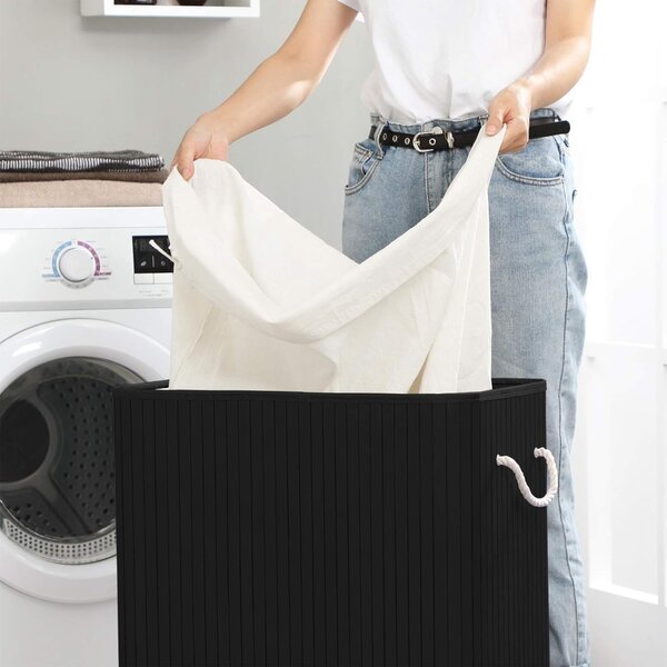 Cos de rufe Songmics Negru 51.5x31.5x61.5 cm