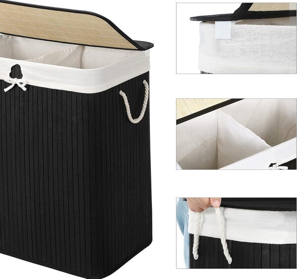 Cos de rufe Songmics Negru 51.5x31.5x61.5 cm