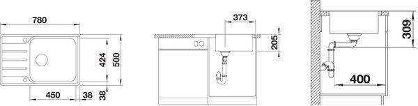 Blanco Lemis XL 6 S-IF Compact chiuveta din otel 78x50 cm oţel 525110