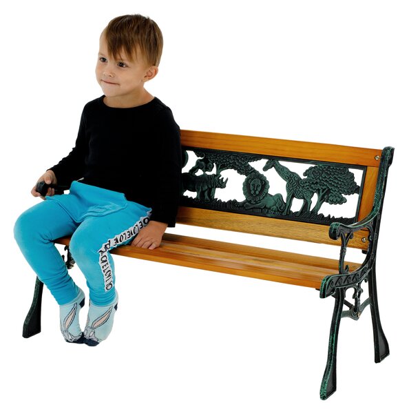 KONDELA Bancă pentru copii, negru / natural, NADAZA