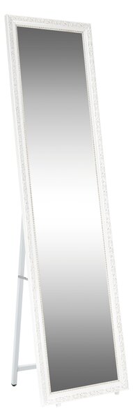 KONDELA Oglindă de podea, alb/ornament auriu, LAVAL