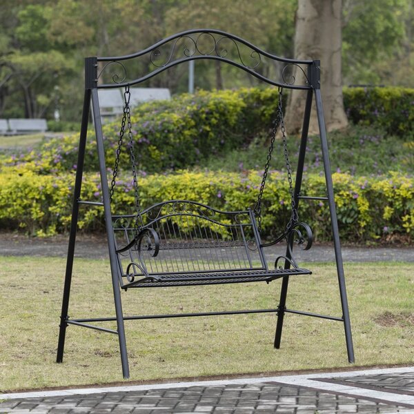 Balansoar de grădină, metal, 164x100x203 cm, Negru