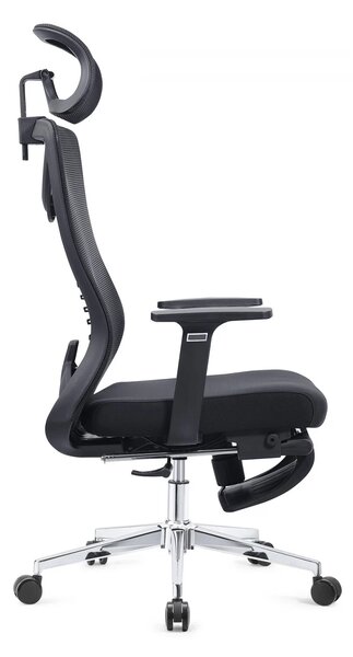 Scaun ergonomic, Suport picioare, Spătar Mesh, Baza metalica, Negru