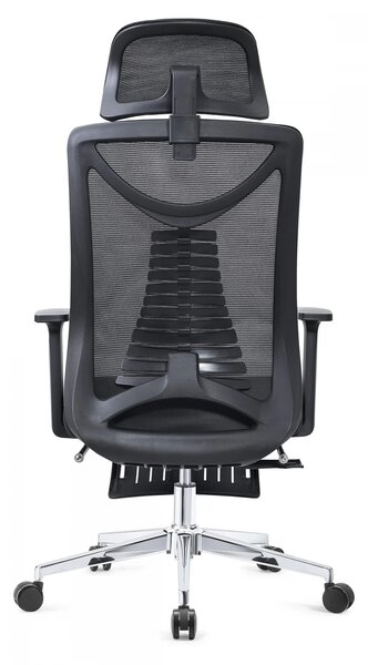 Scaun ergonomic, Suport picioare, Spătar Mesh, Baza metalica, Negru
