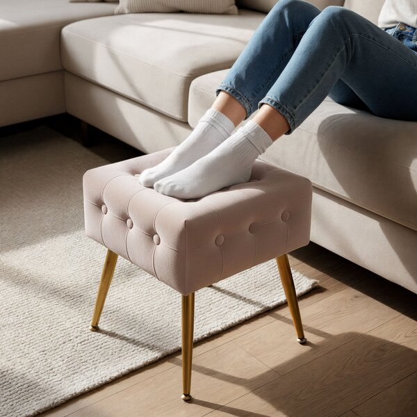Taburete Quineqo (roz pudrat). Promo -22%. 1152146