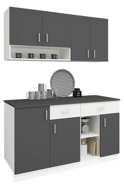 Set haaus Berna, Antracit/Alb, L 140 cm