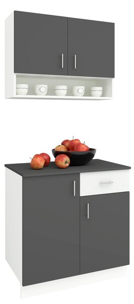 Set haaus Berna, Antracit/Alb, L 80 cm