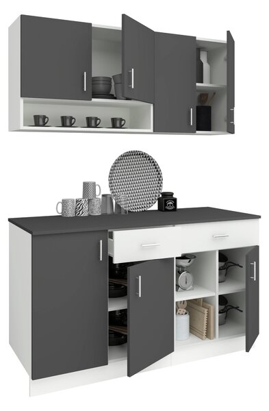 Set haaus Berna, Antracit/Alb, L 140 cm