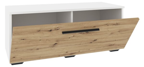 Comoda haaus Kos, O Usa, Alb/Stejar Artisan, 95 x 40 x 39 cm
