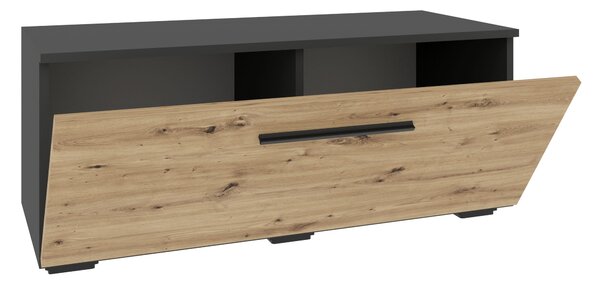 Comoda haaus Kos, O Usa, Antracit/Stejar Artisan, 95 x 40 x 39 cm