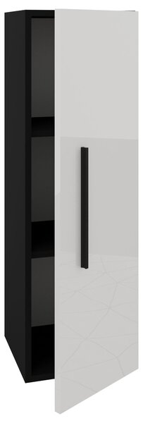 Soldat haaus Kos, O Usa, Negru/Alb Lucios, MDF, 30 x 30 x 95 cm
