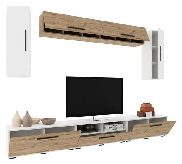 Living haaus V6, Alb/Stejar Artisan, L 285 cm