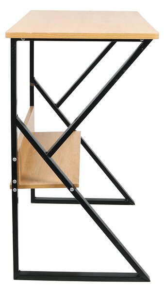 KONDELA Birou cu raft, fag/negru, TARCAL 100