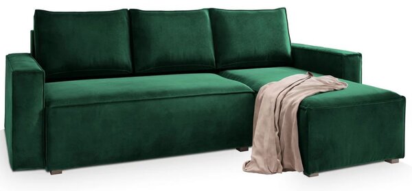 Canapea extensibila de colt CAVELO, verde inchis, reversibila