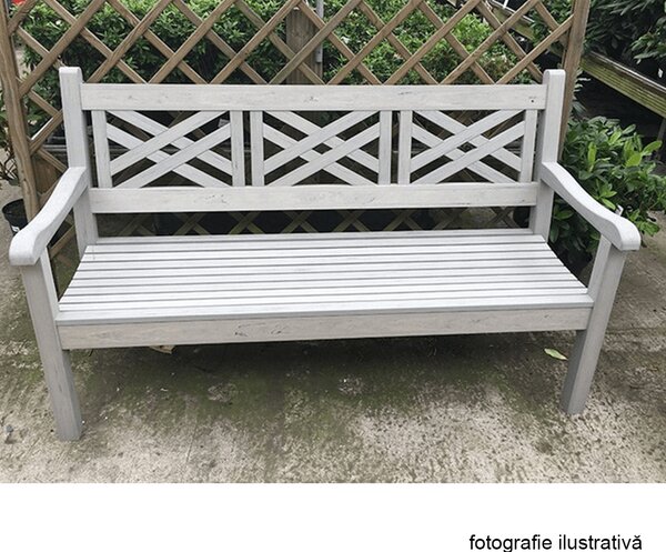 KONDELA Bancă de grădină din lemn, gri, 150 cm, FABLA