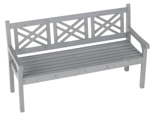 KONDELA Bancă de grădină din lemn, gri, 150 cm, FABLA