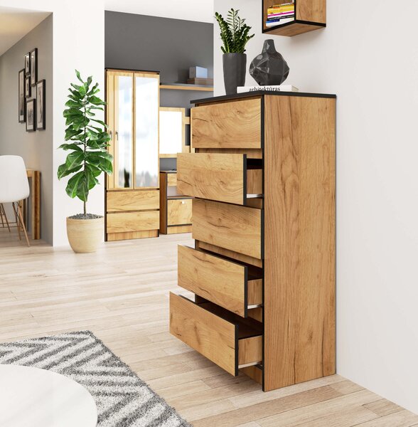 Comodă Keanu K60 5SZ (stejar craft). Promo -12%. 1152057