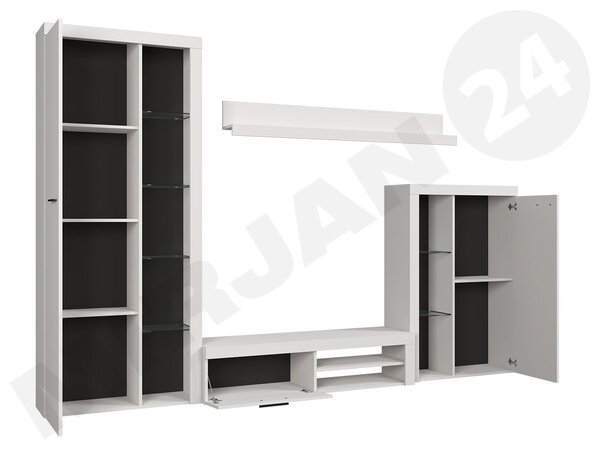 Mobilier pentru living Rokara (bej nisipiu) (cu comodă) (cu iluminare LED). 1158465