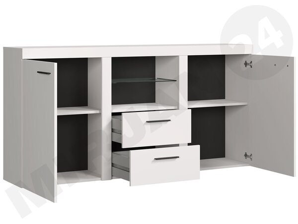 Mobilier pentru living Rokara (bej nisipiu) (cu comodă) (cu iluminare LED). 1158465