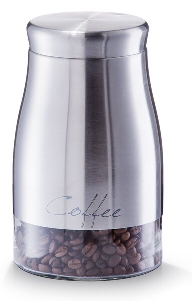 Recipient pentru cafea din sticla si inox Coffee, Silver 1300 ml, Ø 11,5xH19 cm