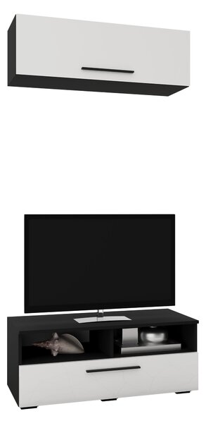 Living haaus V11, Negru/Alb Lucios, MDF, L 95 cm