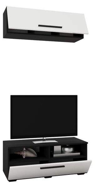 Living haaus V11, Negru/Alb Lucios, MDF, L 95 cm