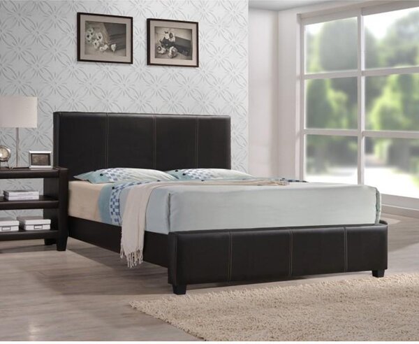 KONDELA Pat matrimonial,maro închis piele eco, 160x200, ATALAYA