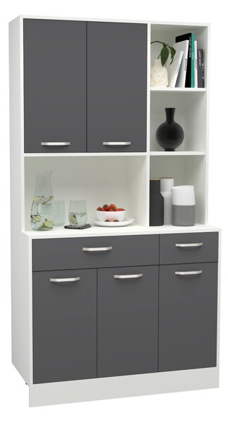 Bufet haaus Hugo, Antracit/Alb, 100 x 44 x 188 cm
