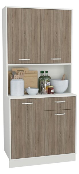 Bufet haaus Oma, Stejar Sonoma Inchis/Alb, L 84 cm