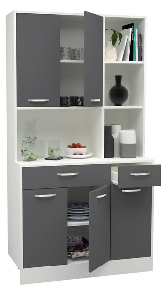 Bufet haaus Hugo, Antracit/Alb, 100 x 44 x 188 cm